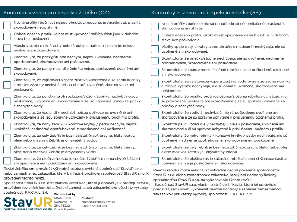 Revizni checklist StavUR
